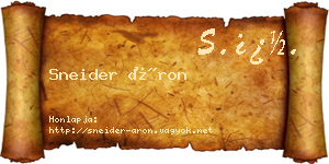 Sneider Áron névjegykártya