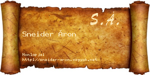 Sneider Áron névjegykártya